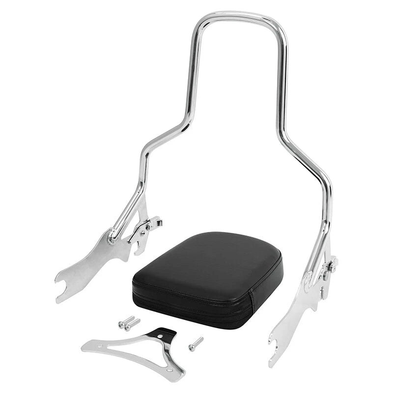 Chrome Sissy Bar Backrest Pad for Harley Softail Fat Bob (2018–2025)