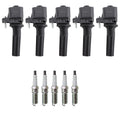 Set of 5 NGK Ignition Coils & Platinum Spark Plugs for Canyon Colorado H3T (2004–2012)