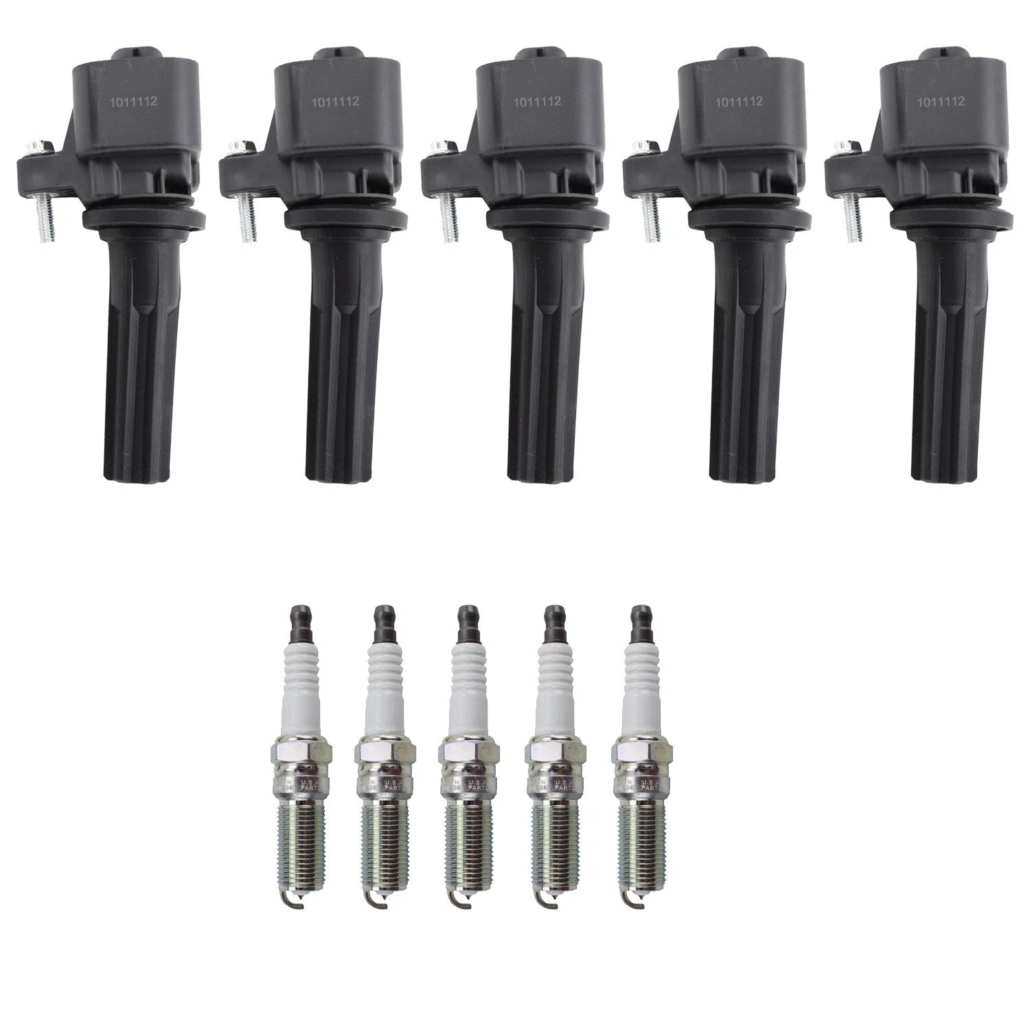 Set of 5 NGK Ignition Coils & Platinum Spark Plugs for Canyon Colorado H3T (2004–2012)