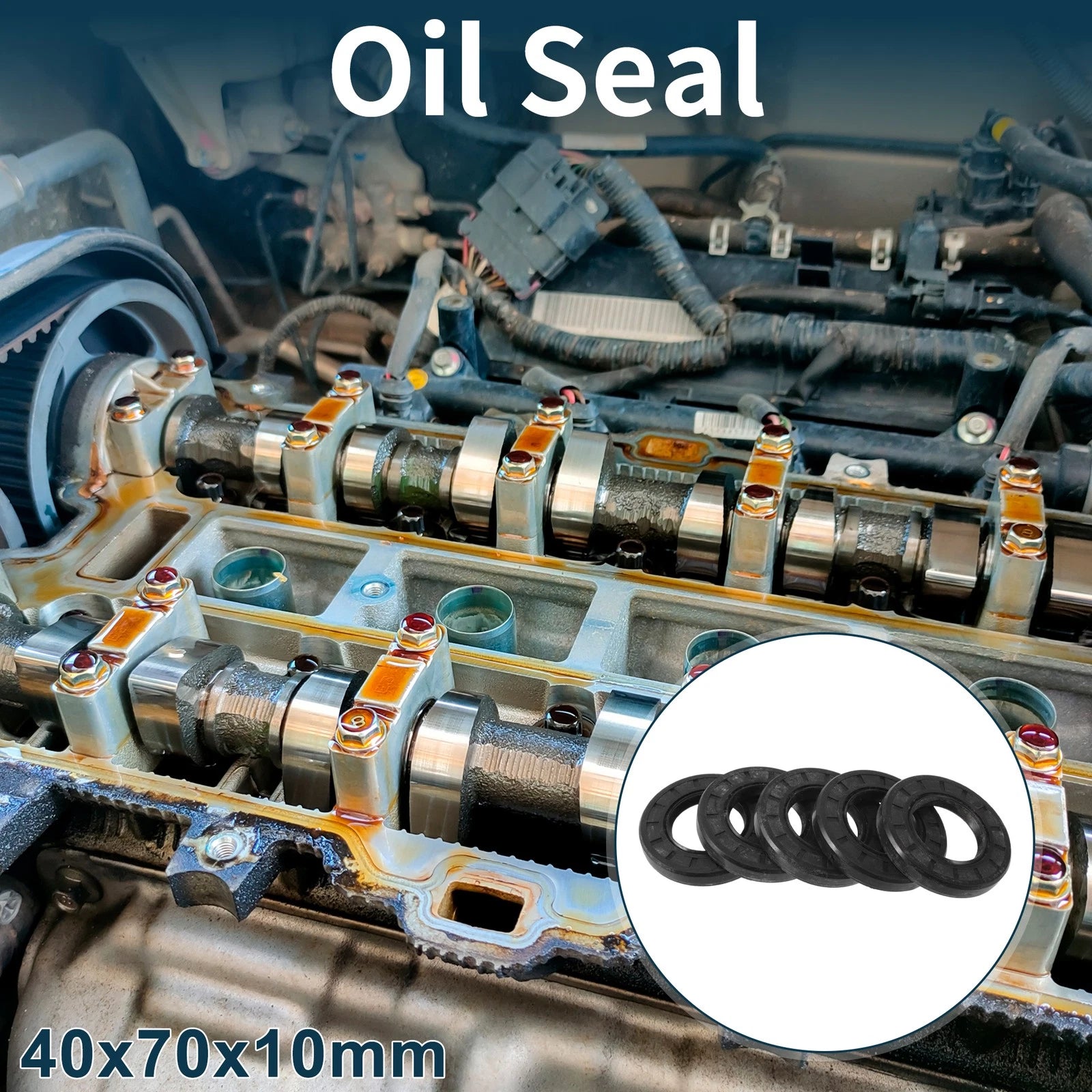 Set of 5 Oil Seal Rotary Shaft Seal NBR Rubber 40x70x10mm