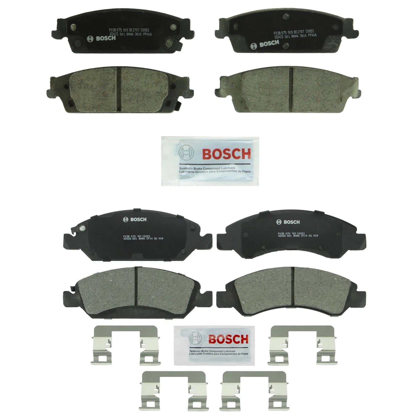 Set of 4 Bosch QuietCast Ceramic Disc Brake Pads for Cadillac Chevy GMC