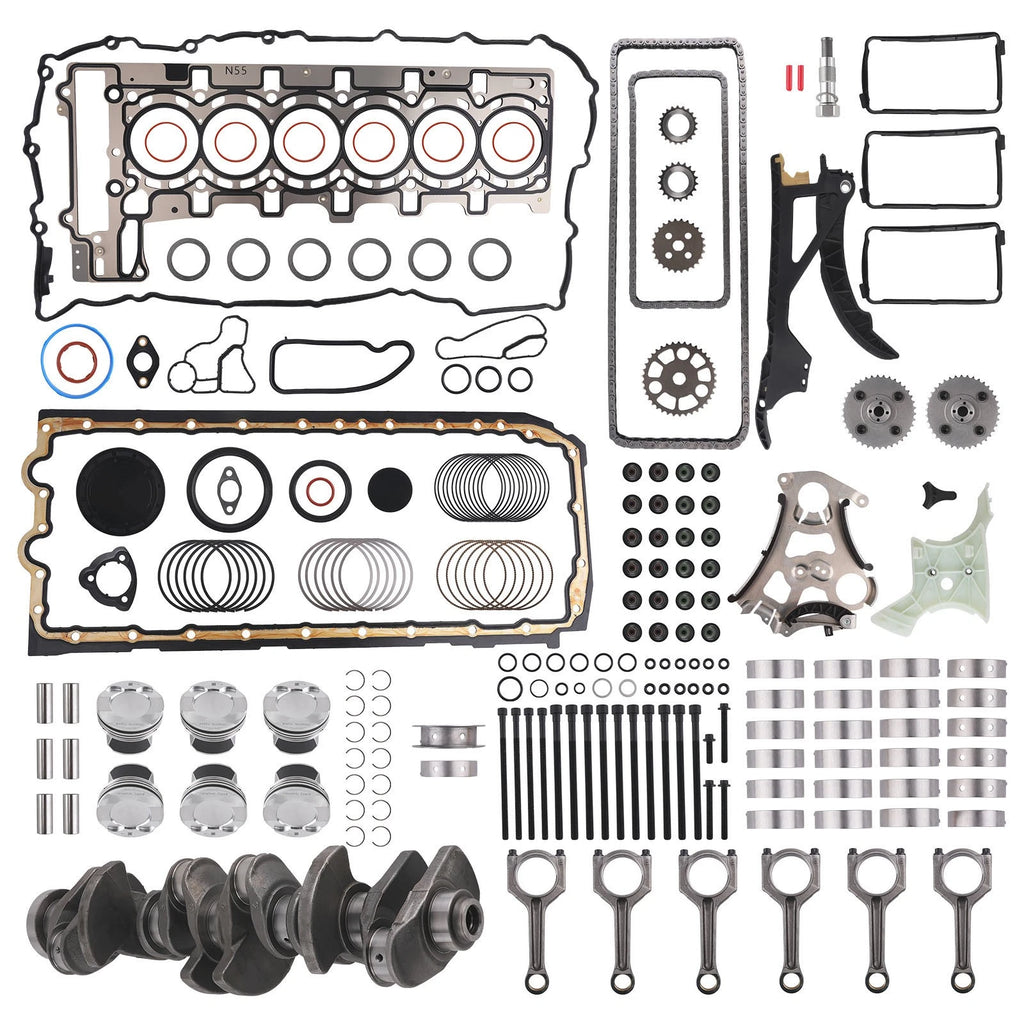 N55 3.0L Engine Overhaul Rebuild Kit with Crankshaft & 6X Connecting Rods for BMW
