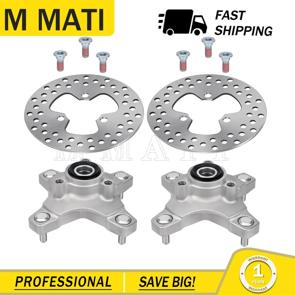 Set of 2 Front Left & Right Wheel Hubs w/Brake Disc for Honda TRX250EX (2001–2008)