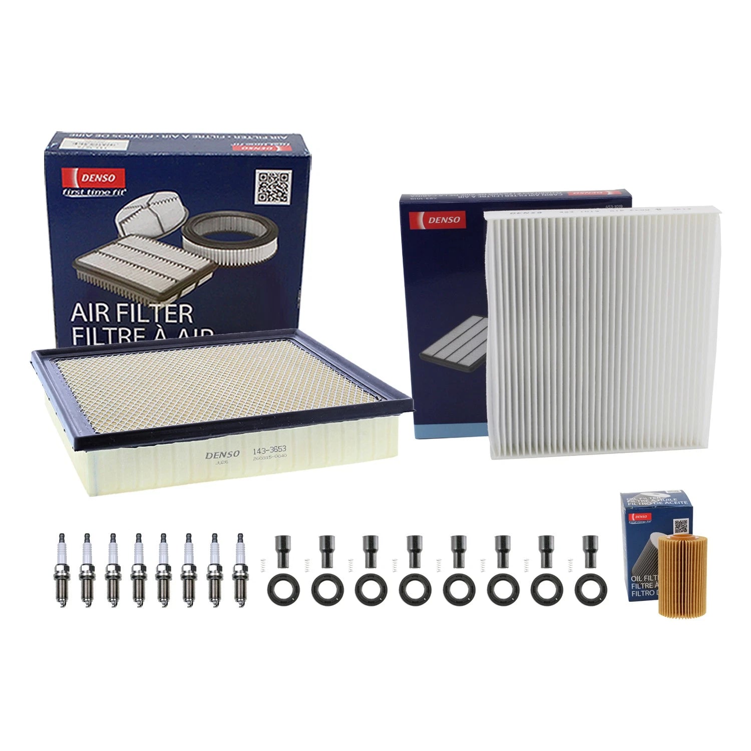 Denso Tune Up Kit 8 Spark Plugs & Boots for Toyota Sequoia Tundra (2014–2015)