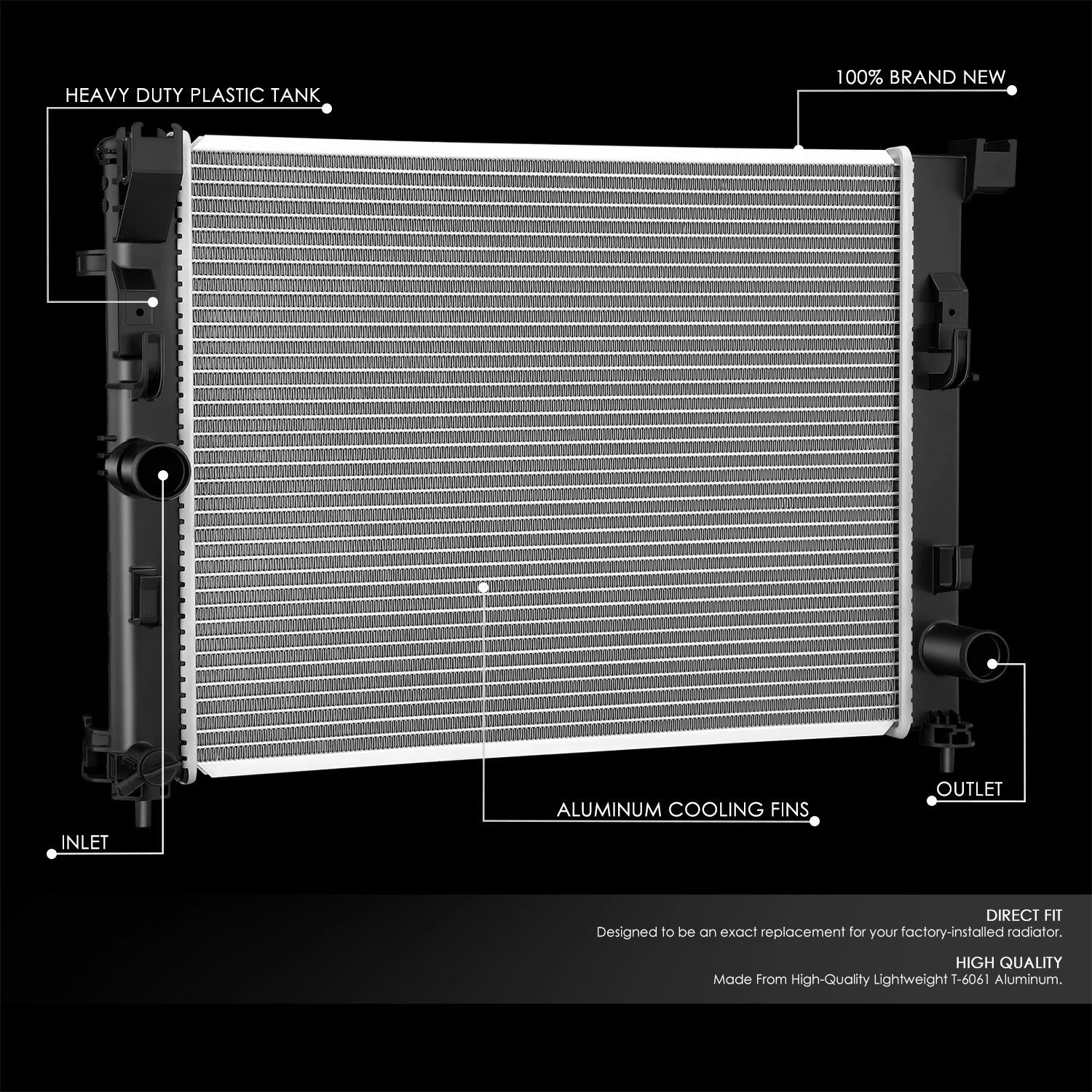 OE Aluminum Core Radiator Replacement for Nissan Sentra (2020–2025) DPI 13852