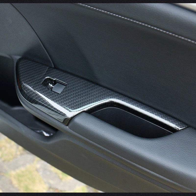Carbon Fiber Pattern Window Lift Lock Switch Decor for Honda Civic (2016-2021)