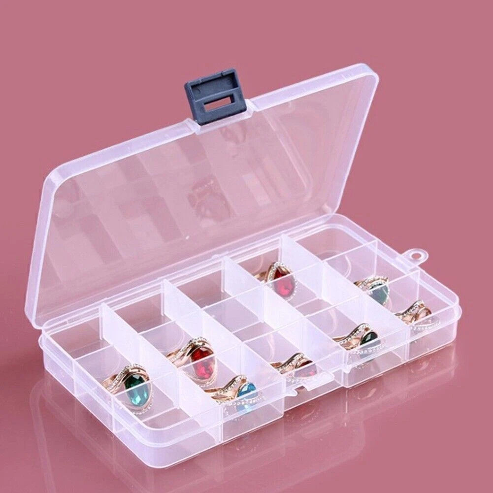 Adjustable Jewelry Ring Organizer Box Tray Holder for Earrings Storage