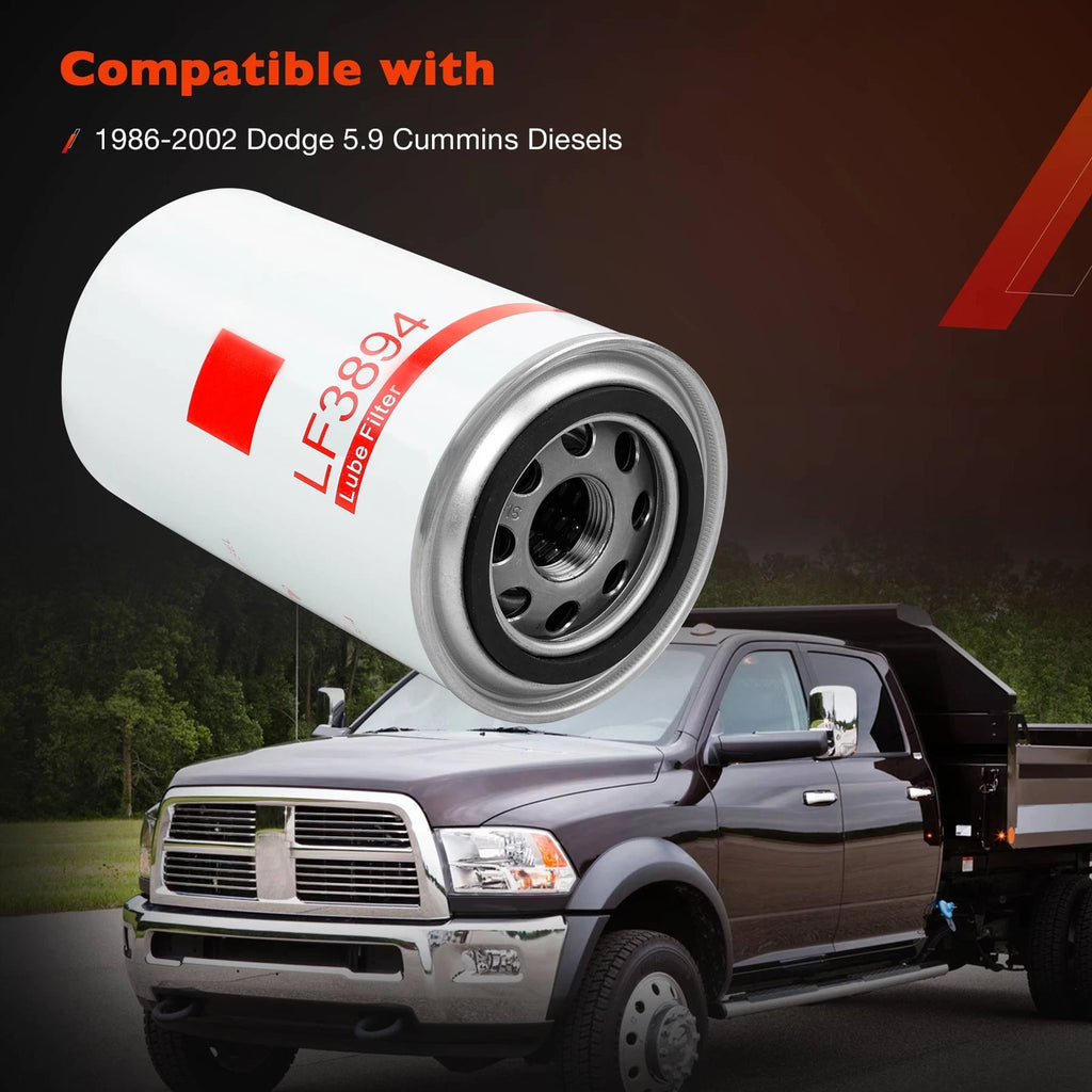 2X Oil Fuel Filter Set for Dodge 5.9L Cummins (1986-2002)