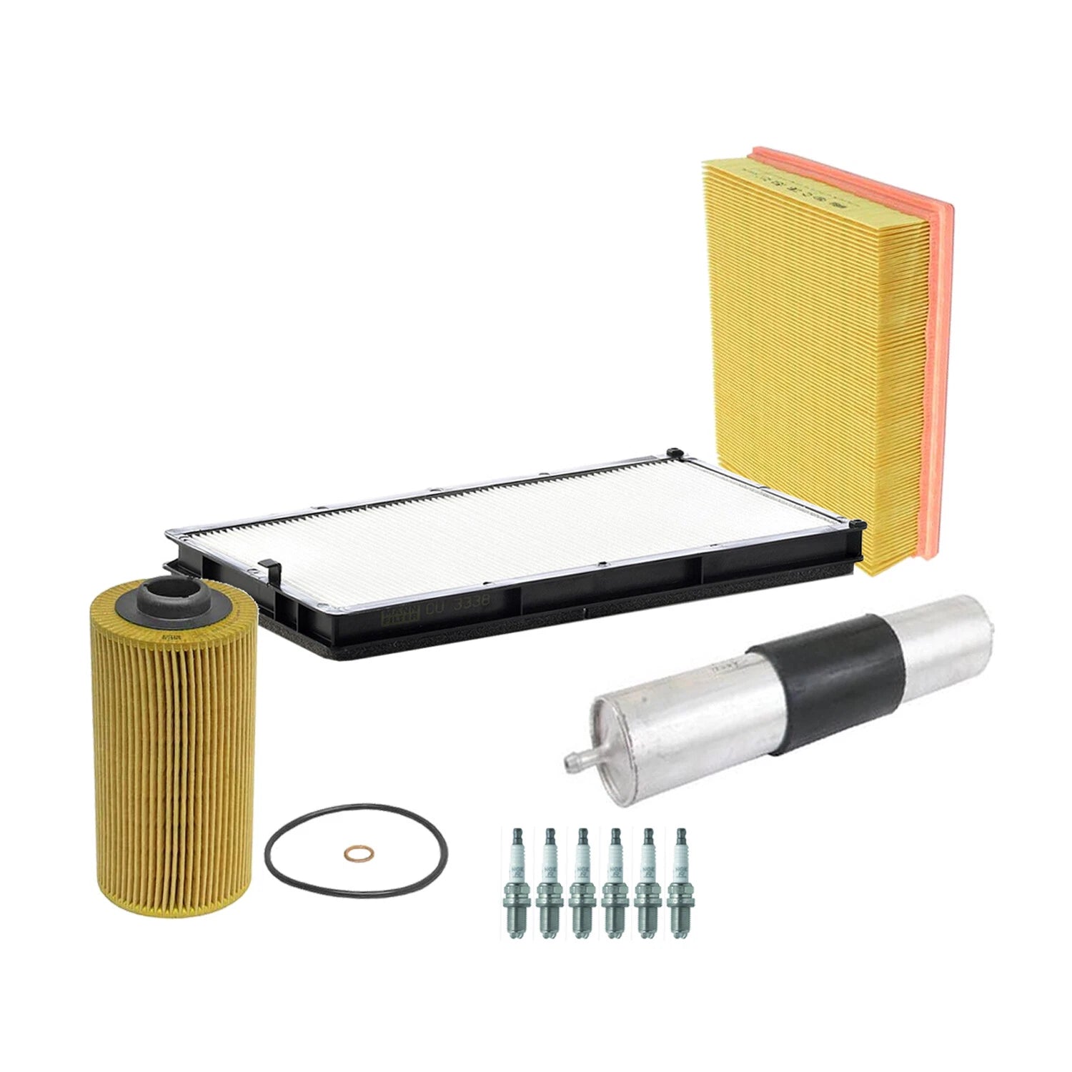 OEM Spark Plugs, Drain Plug & Filters Kit for BMW E34 530i 540i V8 (1994–1995)