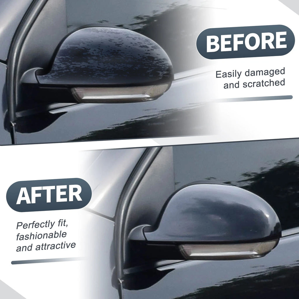 Pair Rearview Mirror Cover Cap Gloss Black for Volkswagen Golf 5 GTI (2006–2009)