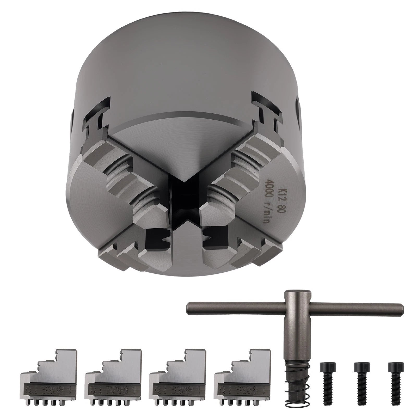 4 Jaw Self Centering Chuck 80mm K12-80 for Small Economical Lathes (K1280)