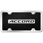 Chrome on Black Acrylic License Plate Kit - Officially Licensed for Honda Accord