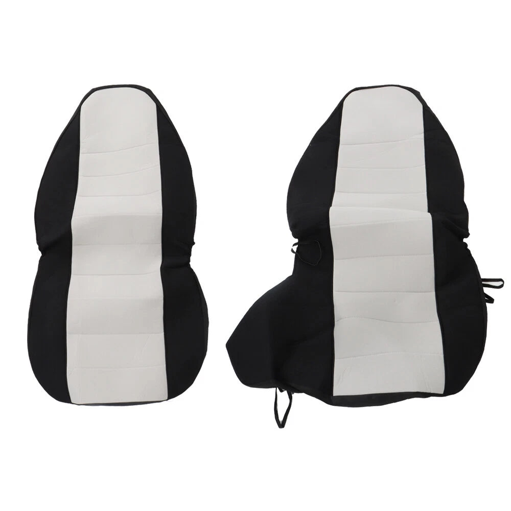 Set of 2 Car Seat Covers for Ford Ranger (1998–2003) Black/Silver High Back