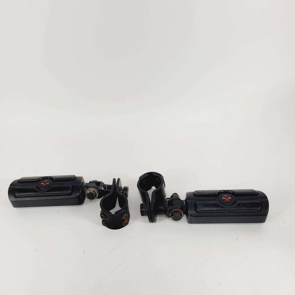 Foot Peg Mount for Harley (1.25" Black Engine Guard Crash Highway Bar)