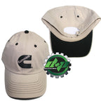 Cummins Diesel Trucker Hat Ball Cap - Tan Khaki with Black Stitching