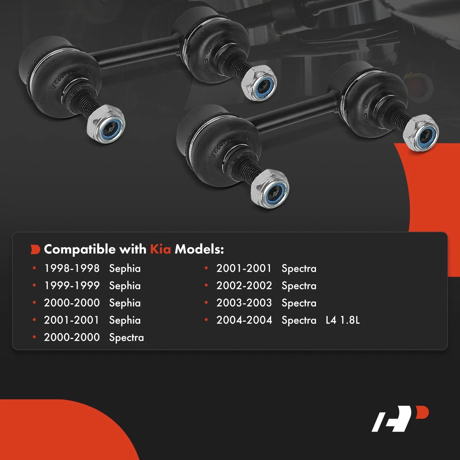 Set of 4 Sway Bar Links for Kia Sephia, Spectra (1998–2004)
