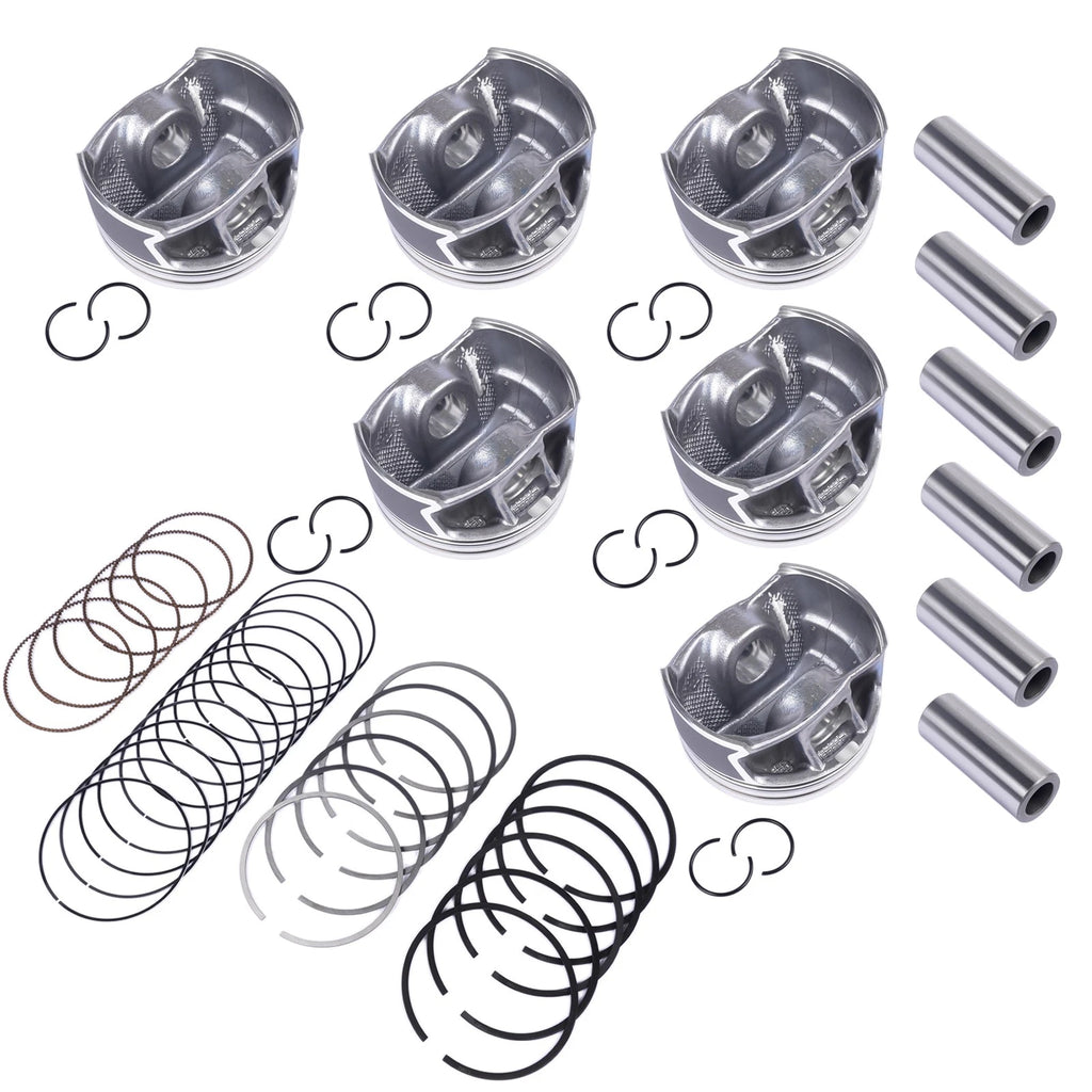 6X Pistons & Rings Set STD for Audi A6 A7 Q8 S4 VW Porsche 3.0 EA839 (2019–2023)