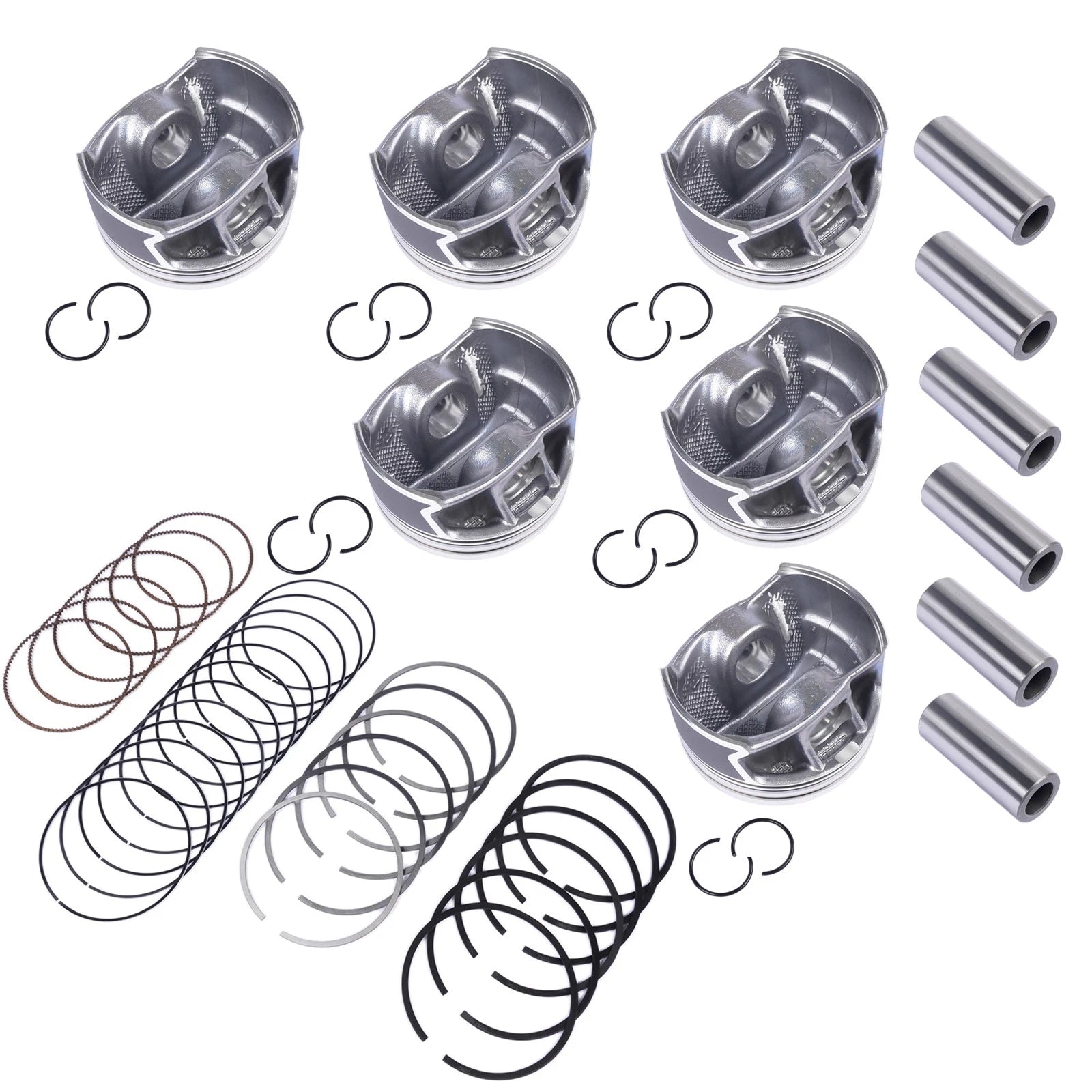 6X Pistons & Rings Set STD for Audi A6 A7 Q8 S4 VW Porsche 3.0 EA839 (2019–2023)