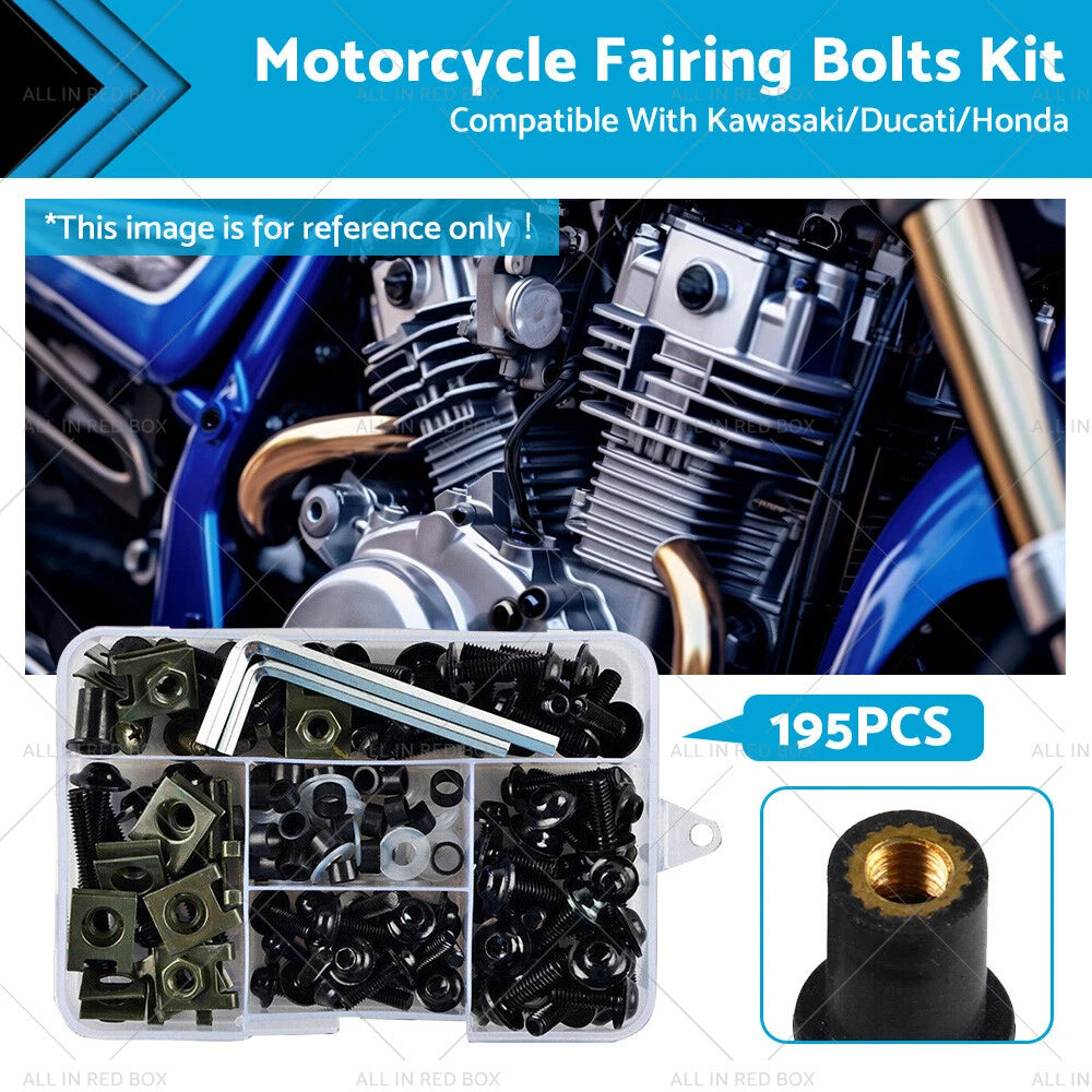 195PCS Fairing Bolt Body Screw for Kawasaki Ducati Honda (Motorcycle)