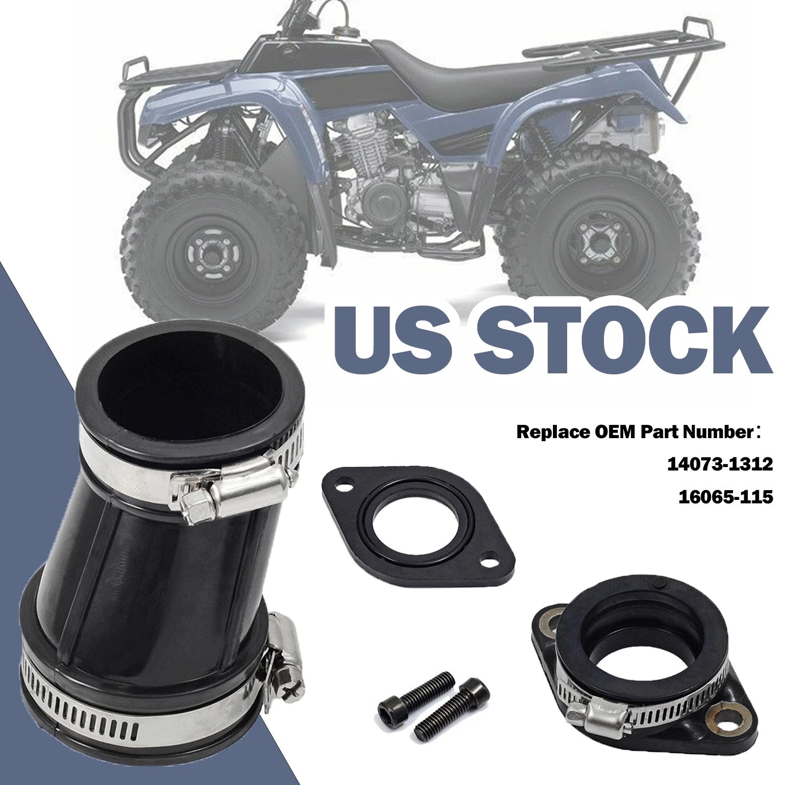 Carburetor Intake Manifold Boots Duct for Kawasaki Bayou 220 KLF220 KLF250 (1990–2004)