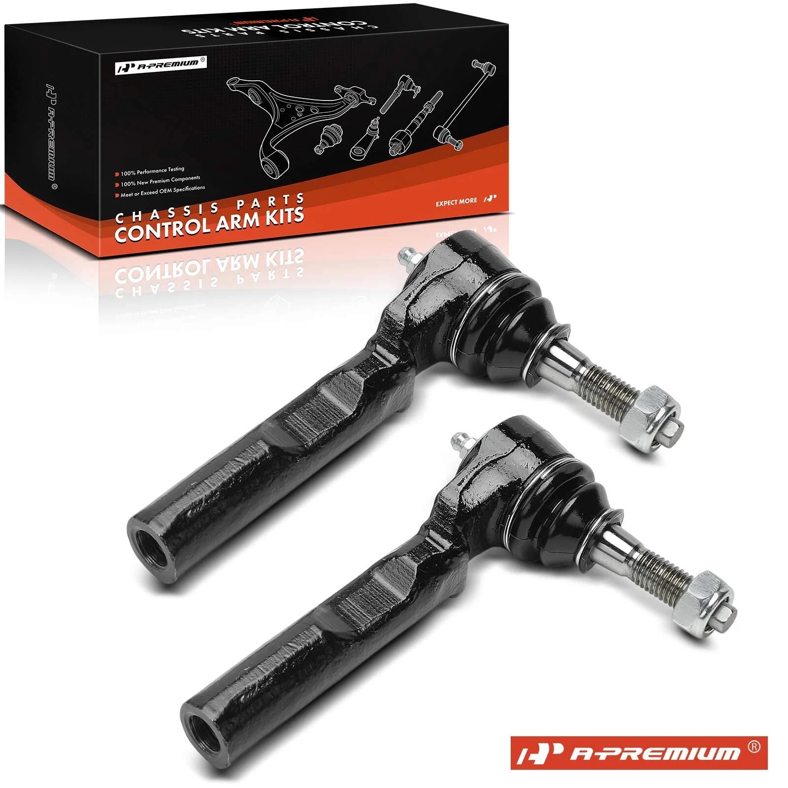 2X Front Outer Tie Rod Ends for Pontiac Sunfire (1990–2005) Chevy Cavalier
