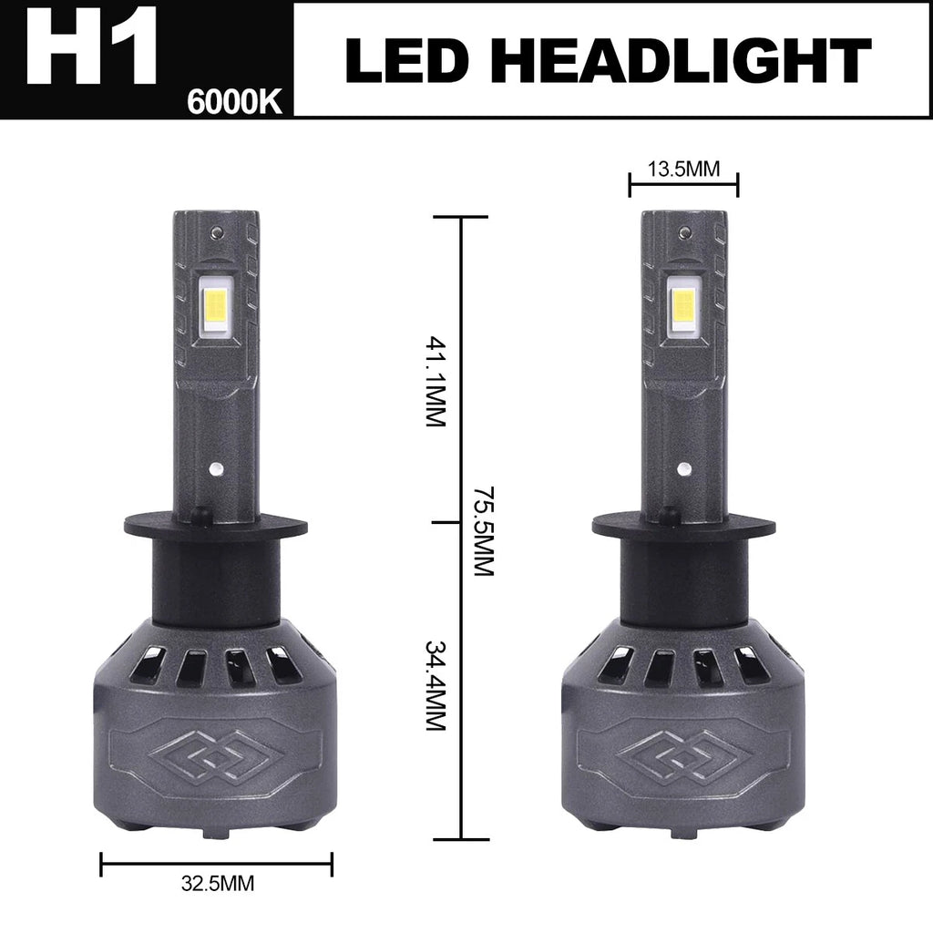 Set of 2 LED Headlight Bulbs for  H1