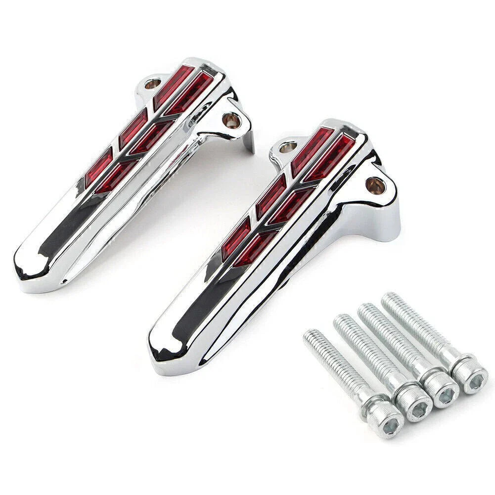 Red LED Front Lower Fork Leg Covers for Harley FLHR FLHTK FLHX (2014-2020)