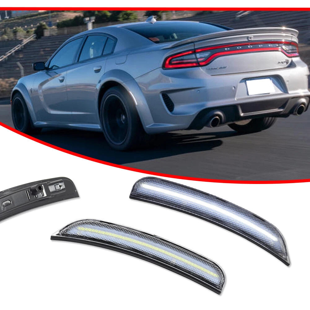 2X Clear Lens LED Rear Side Marker Lights for Dodge Charger (2015–2023)