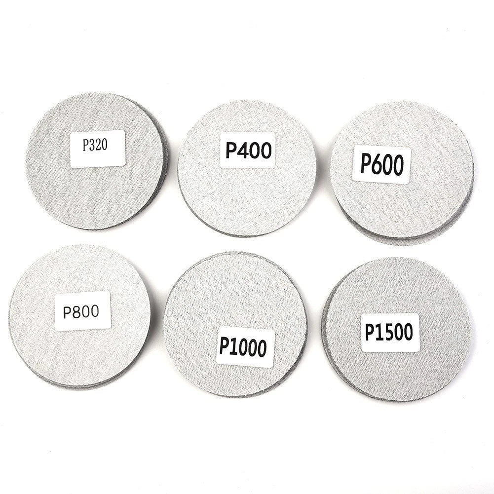 Set of 30 Hook & Loop 3 Inch Sanding Discs for Wet/Dry Use (320-1500 Grit)