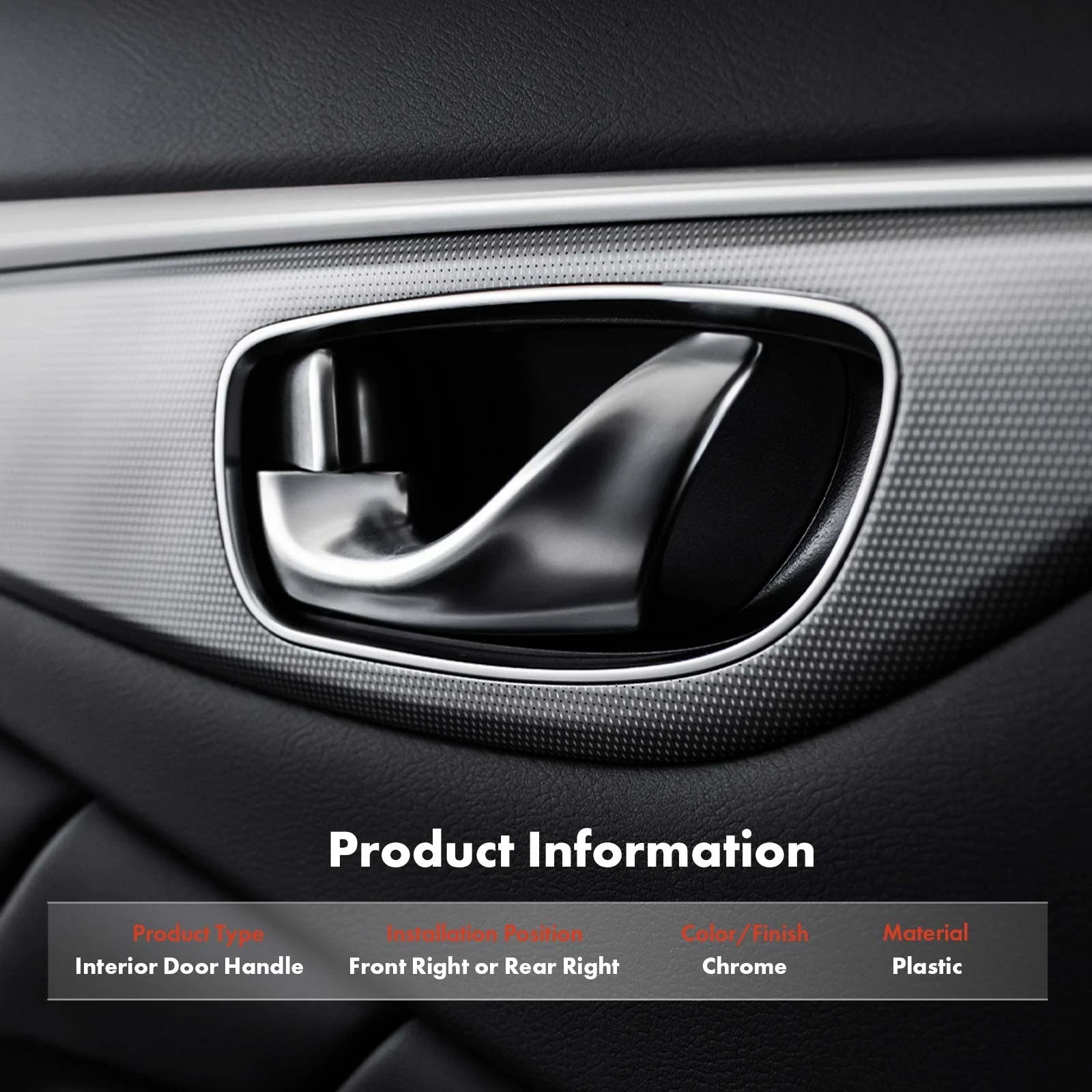 Right Chrome Interior Door Handle for Toyota Yaris (2007-2016)