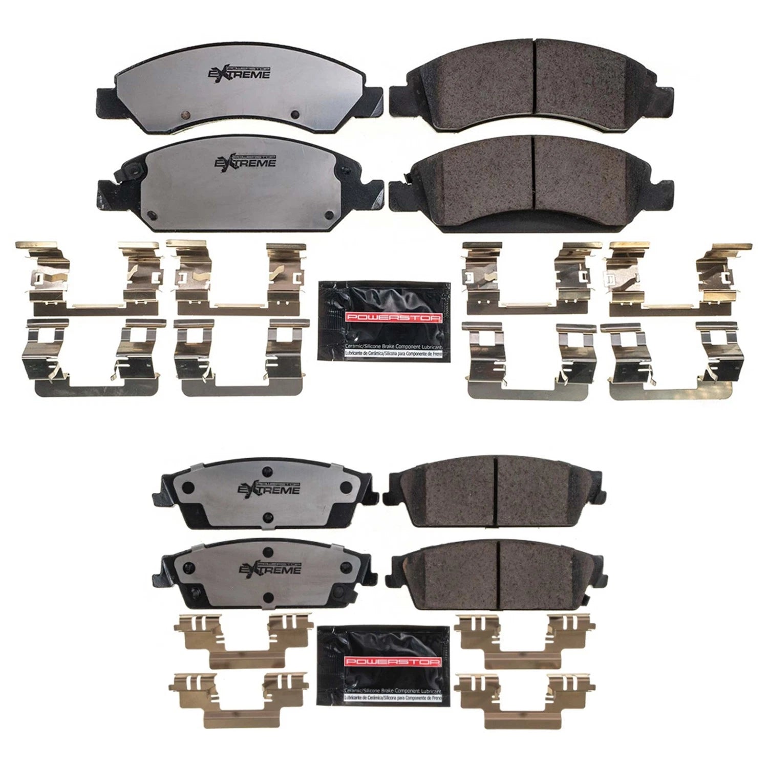 PowerStop 2X Front Rear Carbon-Fiber Ceramic Disc Brake Pads Kit for Avalanche (2002–2013)