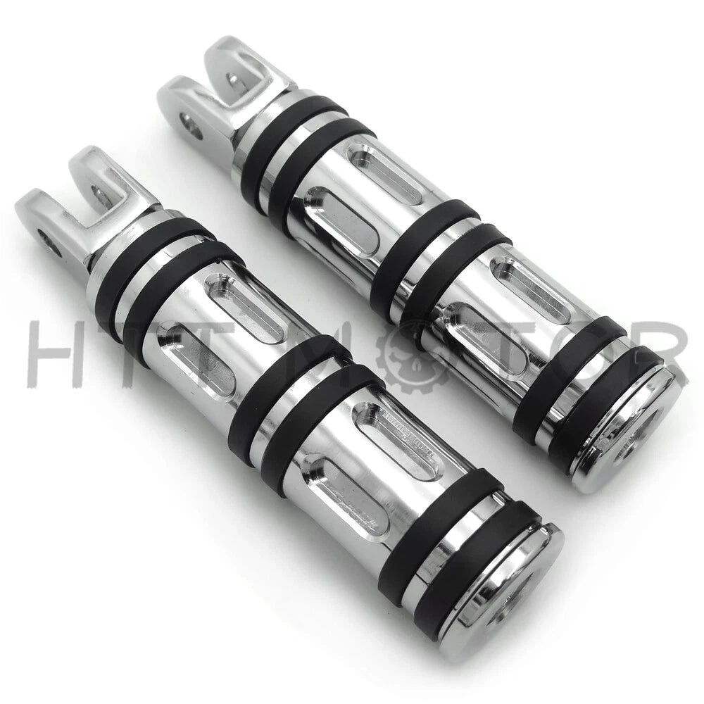 Chrome Edge Cut Footpegs for Harley FXBB FXBR FXBRS FXLR (2018–2023)