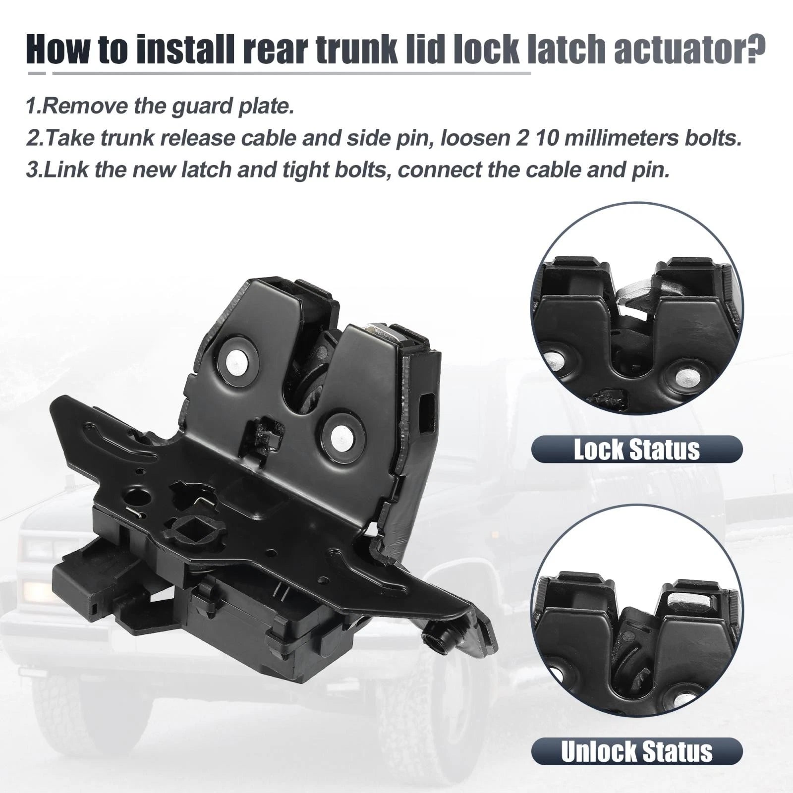 Tailgate Lock Latch Actuator for Chevy Tahoe Suburban GMC Yukon (2015–2019)
