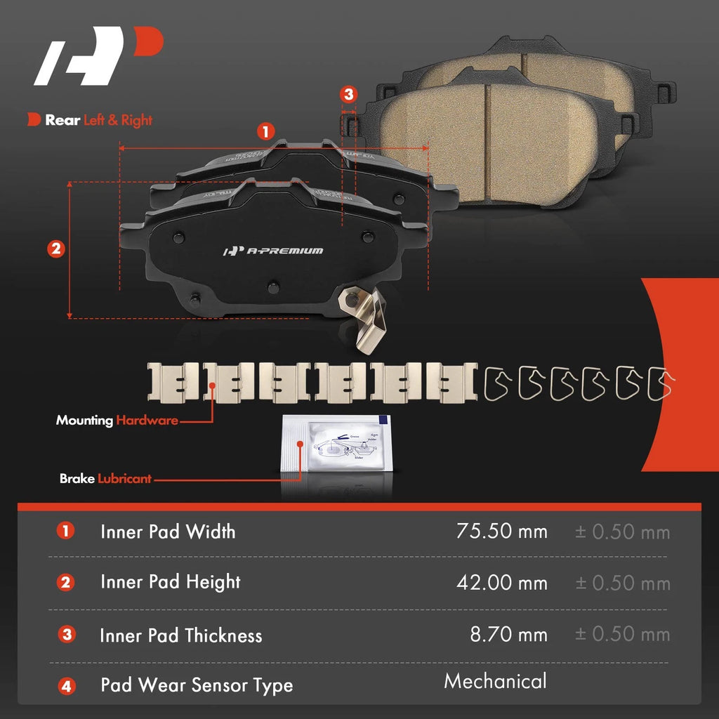 Set of 4 Rear Ceramic Brake Pads for Nissan Sentra (2020–2024)