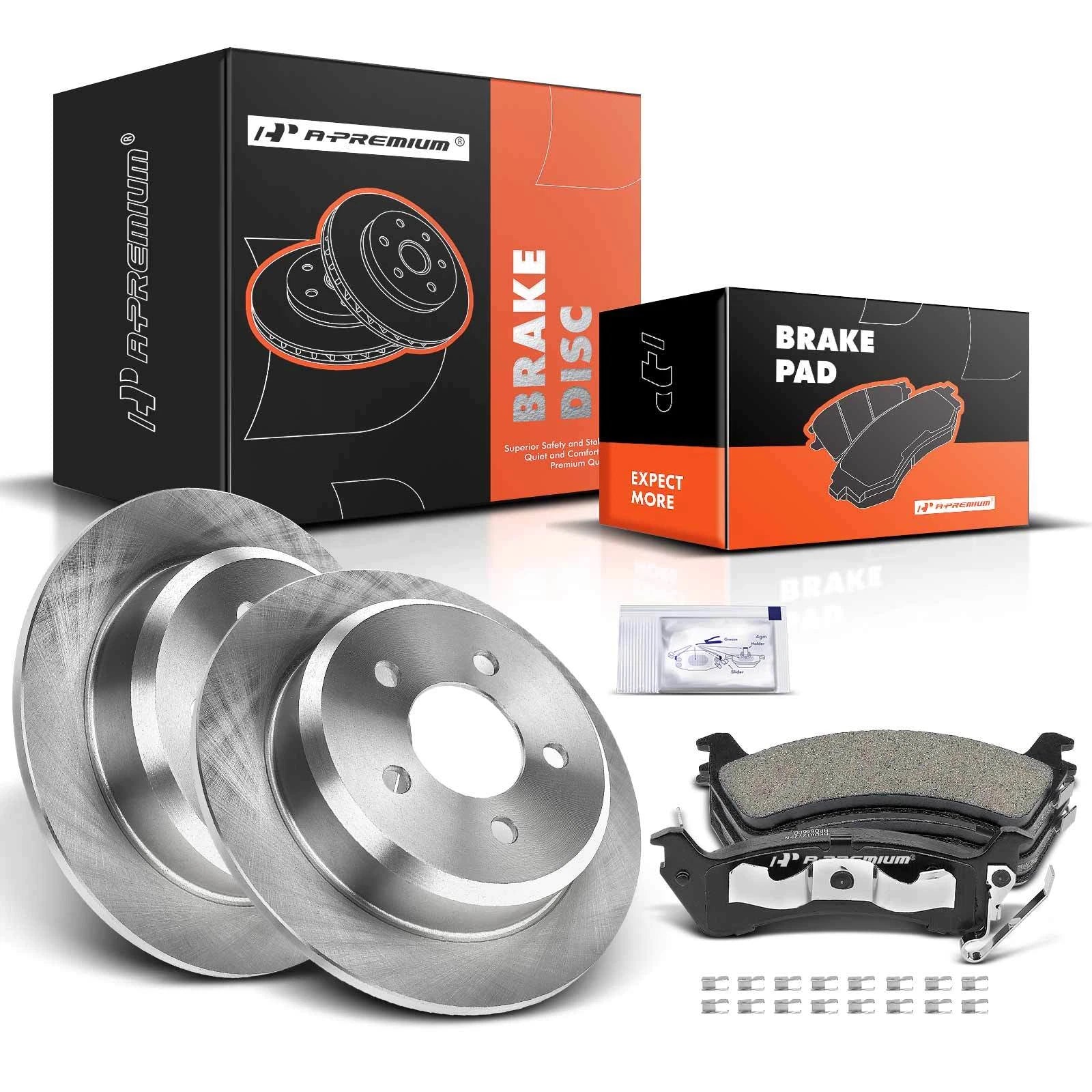 Rear Disc Brake Rotors & Ceramic Pads for Jeep Grand Cherokee (1994–1998)