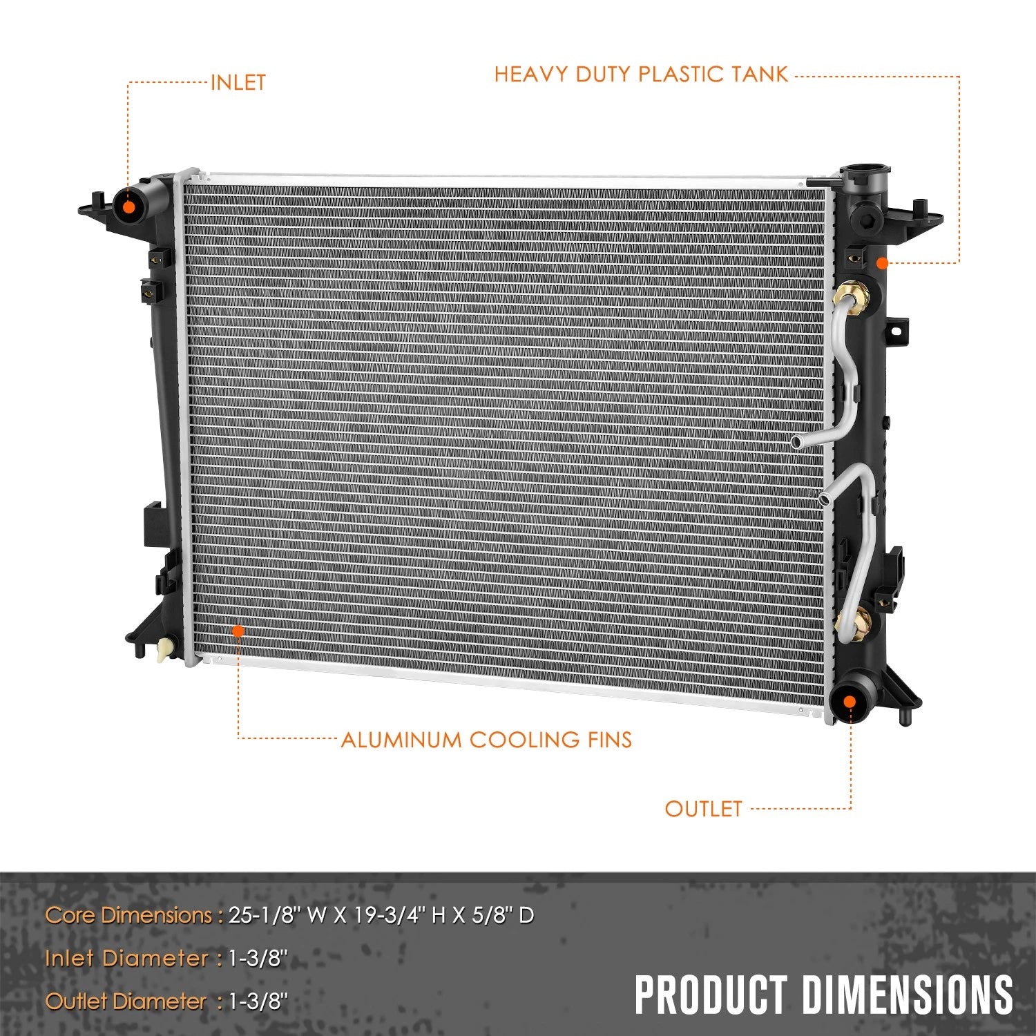 Aluminum Core Cooling Radiator for Genesis Coupe 3.8L (2010–2012) DPI-13151