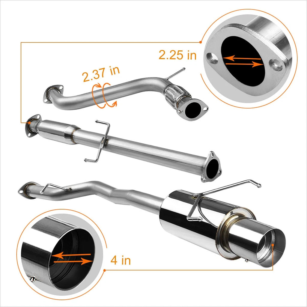 Stainless Steel Catback Exhaust Pipe for Honda Accord 2.2L (1994–1997)