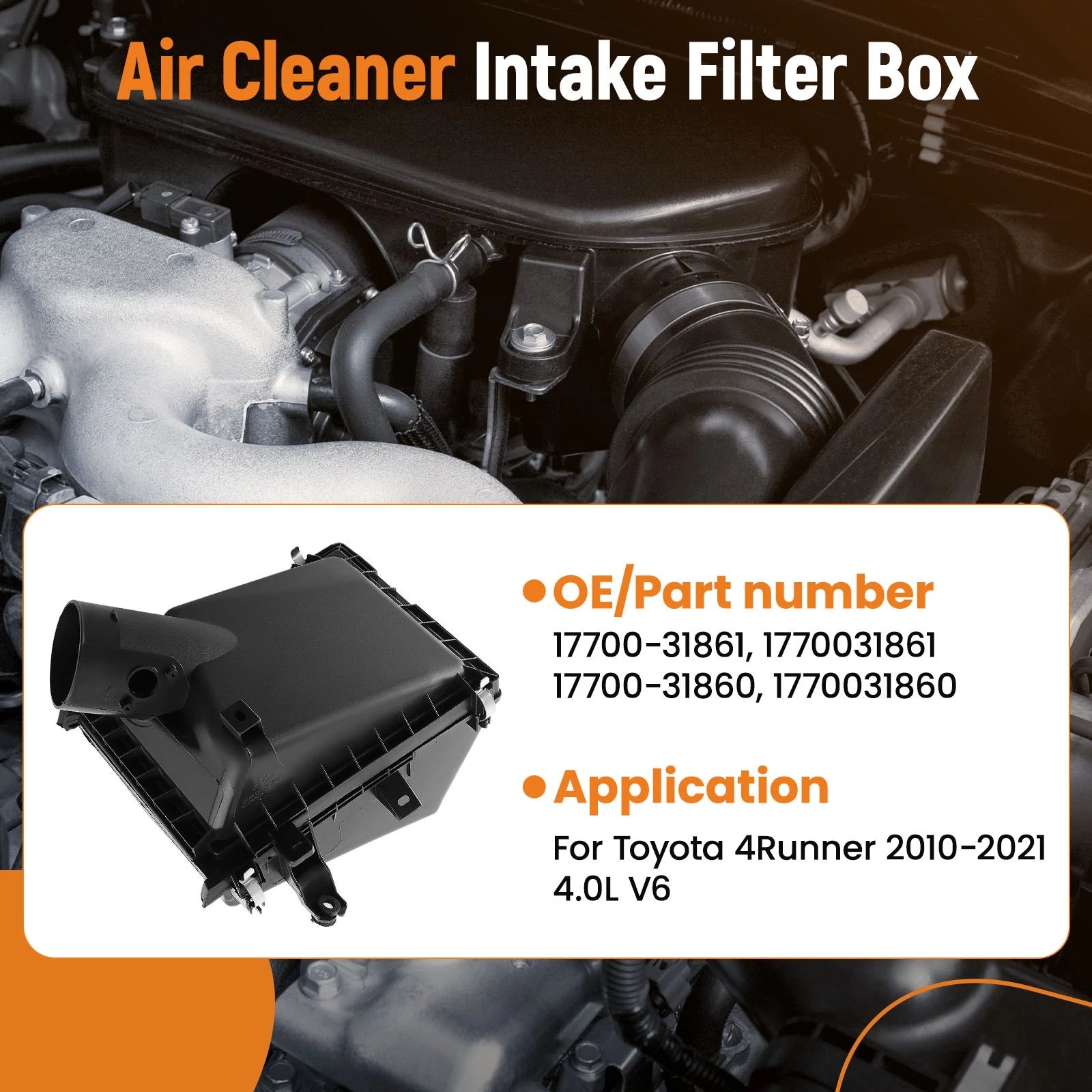 Air Intake Hose and Air Box Cleaner for Toyota 4Runner (2010–2021)
