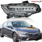 RH LED Headlight for Honda Civic (2016–2021) Clear Lens Chrome