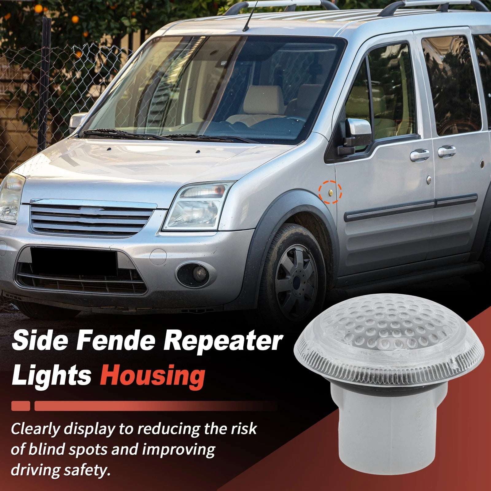 2pc LED Side Marker Light Housing for Ford Transit Connect (2010–2023) 9T1Z13K376A