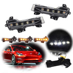 Switchback LED Front DRL Turn Signal Lights for Tesla Model 3, Model Y