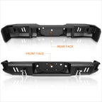 Dual D-Rings Rear Step Bumper for Ford F150 (2009–2014) - Steel, Black