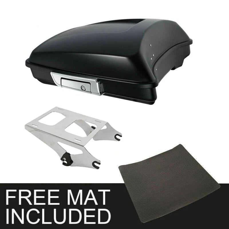 Matte Black Razor Trunk & Mount Rack for Harley Touring Road King (2014–2026)