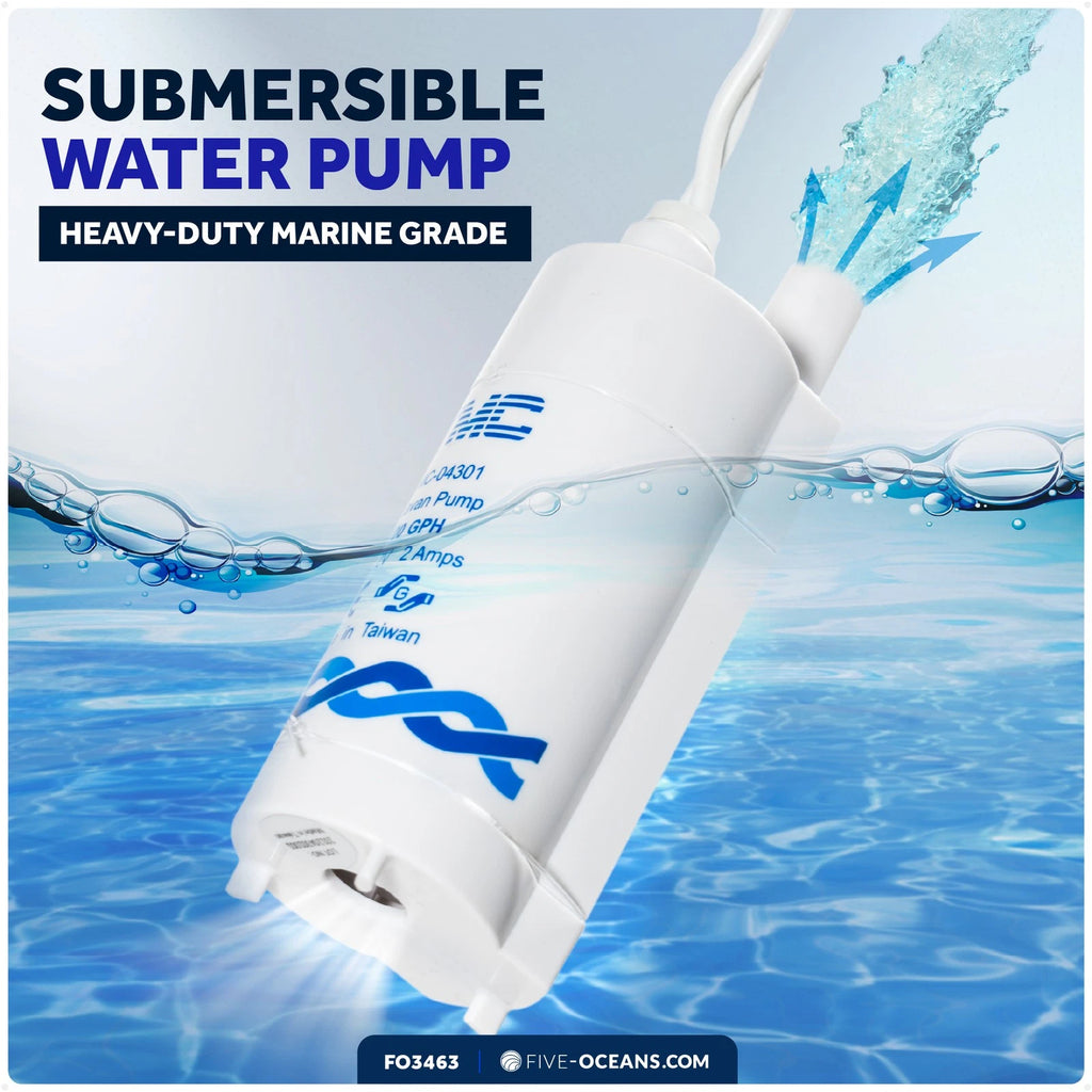 TMC 100 GPH Submersible Electric Galley Water Pump for Boat RV (12V)