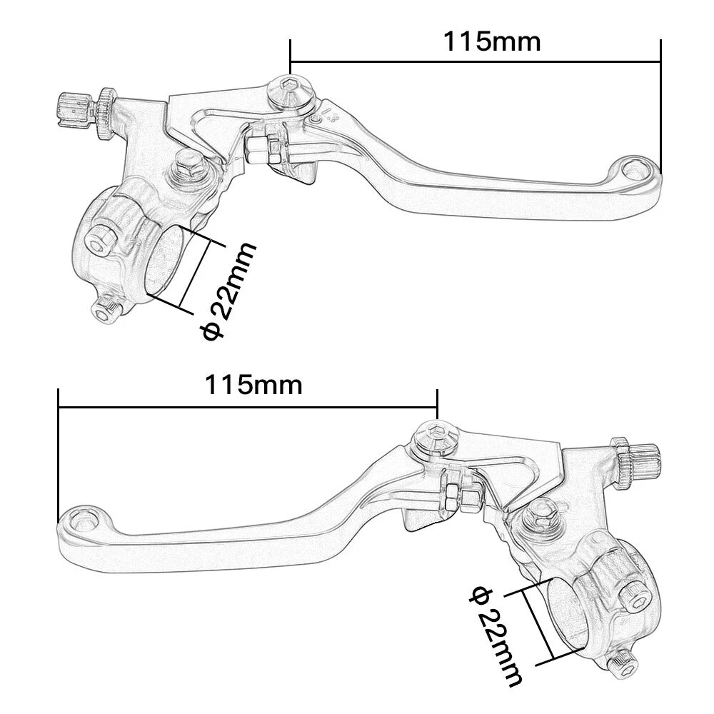 Shorty Clutch Brake Lever for Yamaha IT125 IT175 IT200 IT250 IT400 IT465 IT490 (1975–1982)