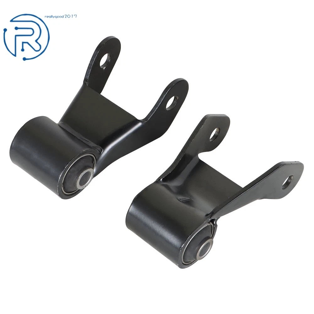Set of 2 Rear Leaf Spring Shackle Brackets for Chevy GMC Sierra (1999-2013)