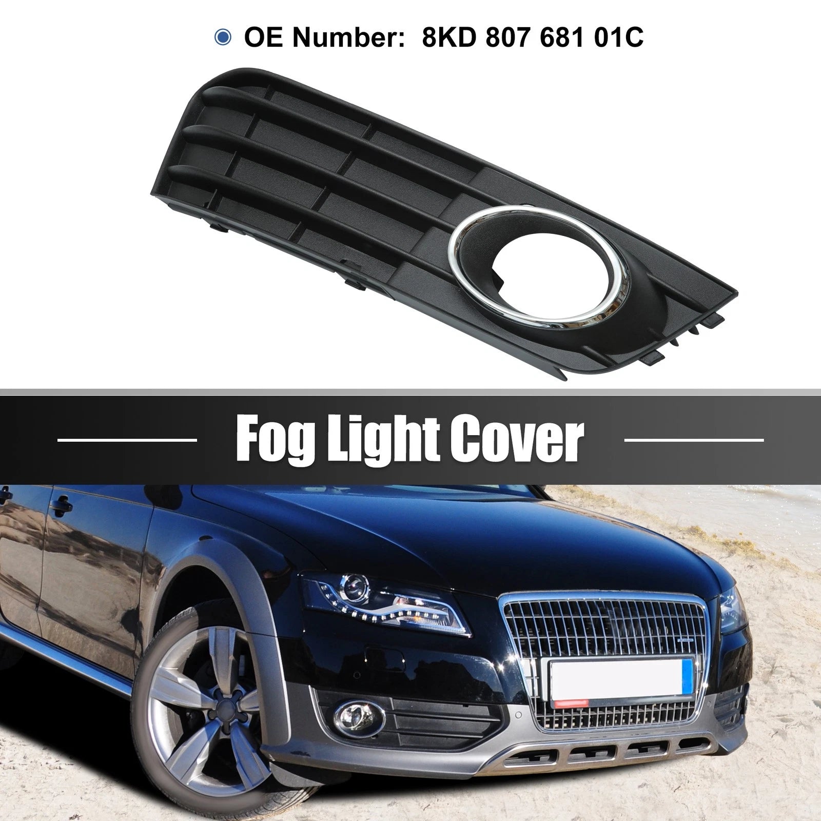 Front Right Fog Light Grille Cover for Audi A4 (2001–2008) 8KD 807 682 01C