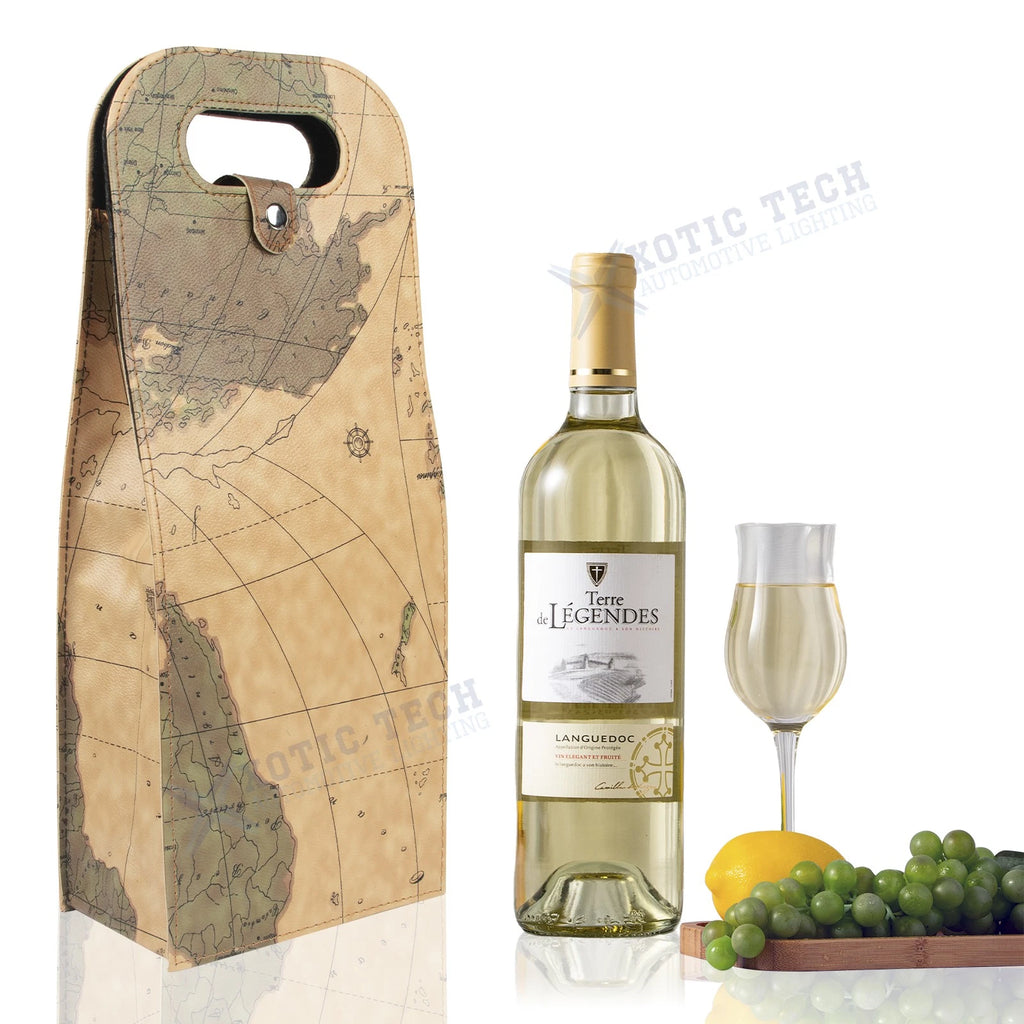 Leather Wine Carrier Bag for Double Bottle Protection for Car (2010–2020)