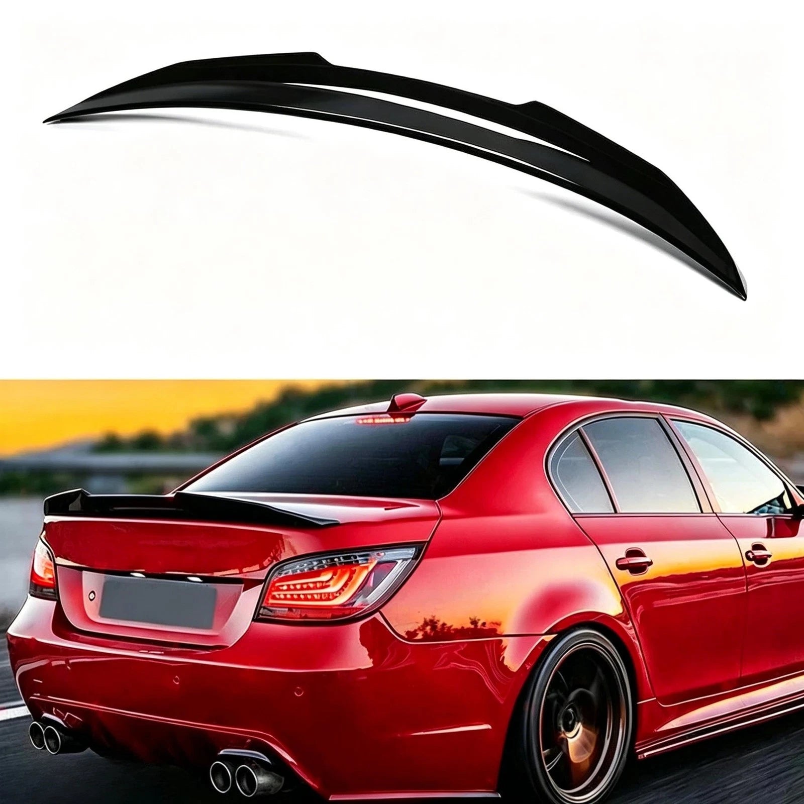 PSM Style Glossy Black Rear Trunk Spoiler Wing for BMW 5-Series E60 (2004–2010)
