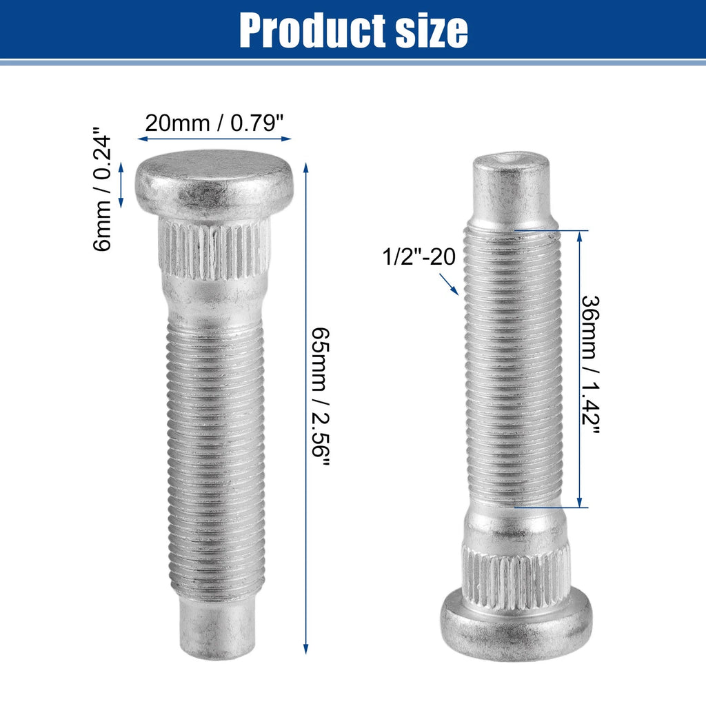 20 Pcs 1/2"-20 Wheel Lug Stud for Ford Lincoln (No. 7T4Z1107B)